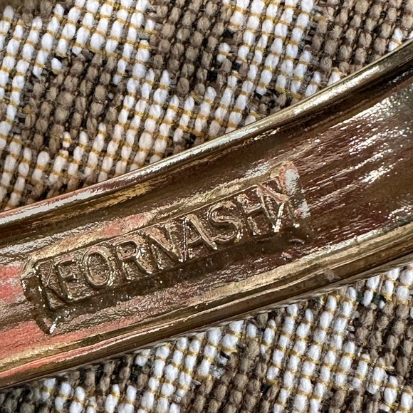 New Fornash ‘Gameday Chic’ Red Bangle Clamper Bracelet w Raised Gold Footballs - Picture 10 of 14